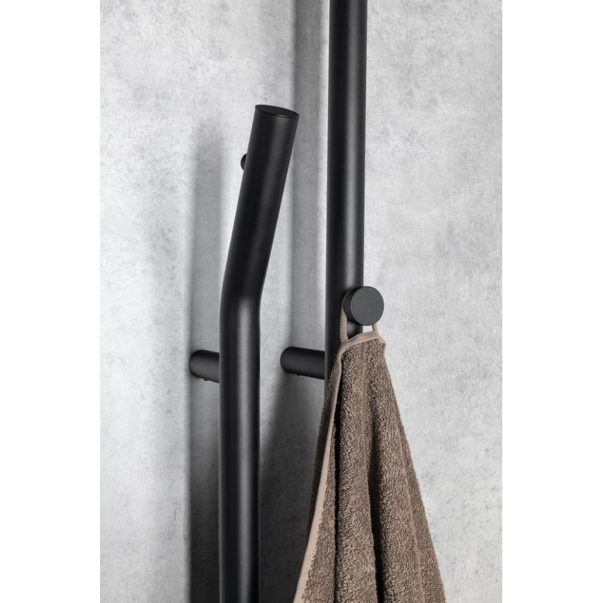 Sapho - Elektrischer Handtuchwärmer mit Timer DUOPASSO 45 W 170×12 cm matt schwarz