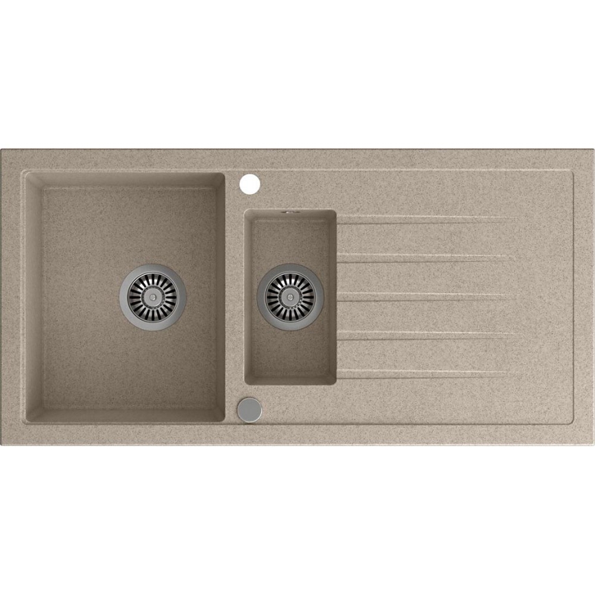 Sapho - Küchenspüle 100x50 cm Granit/beige