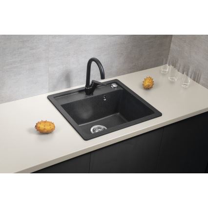 Sapho - Küchenspüle 53x50 cm Granit/schwarz