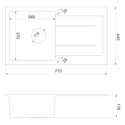 Sapho - Küchenspüle 77x44 cm Granit/beige
