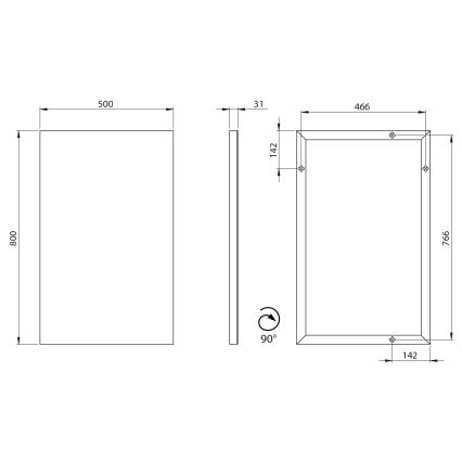 Sapho - Spiegel AROWANA 50x80 cm hochglanzverchromt