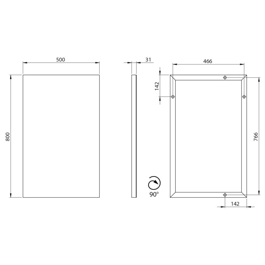 Sapho - Spiegel AROWANA 50x80 cm hochglanzverchromt