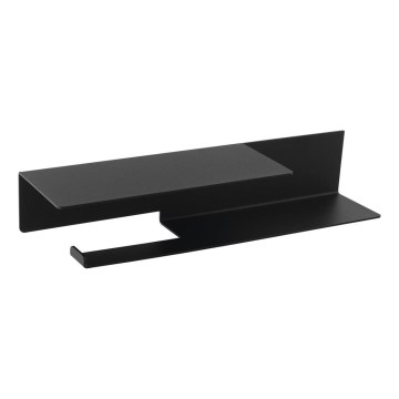 Sapho - Toilettenpapierhalter mit Ablage 9,5x35 cm matt schwarz