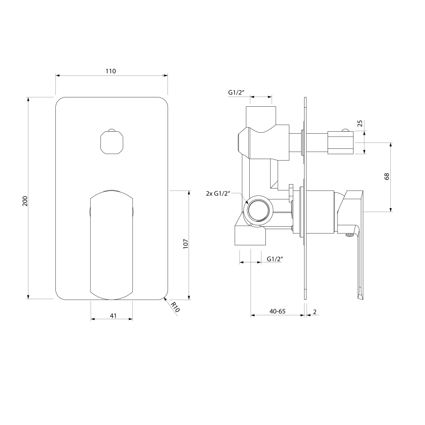 Sapho - Unterputz-Duscharmatur MIXONA, glänzender Chrom