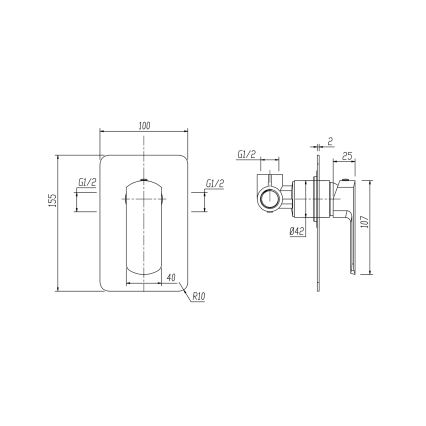 Sapho - Unterputz-Duscharmatur MIXONA, Hochglanz-Chrom