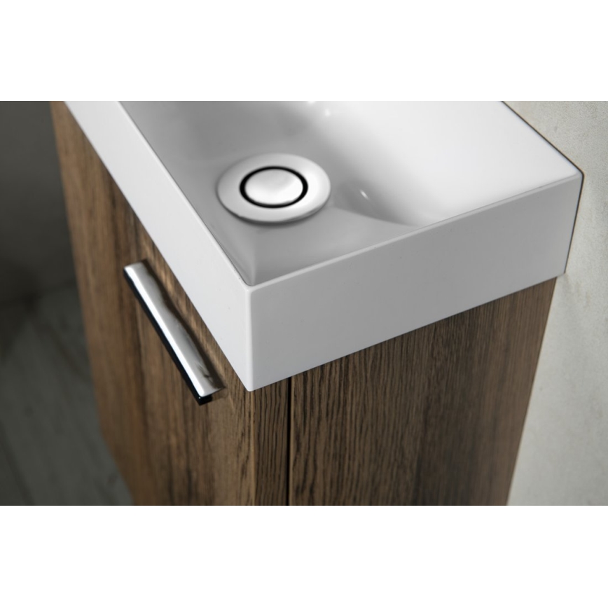 Sapho - Wandwaschbecken PICCOLINO 31x17 cm links/Gussmarmor/weiß