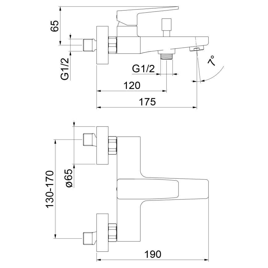 Sapho - Wannenarmatur TURSI matt schwarz