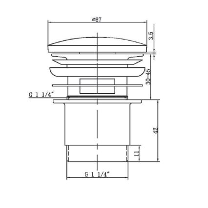Sapho - Waschbeckenablauf Ø 6,7 cm, glänzender Chrom