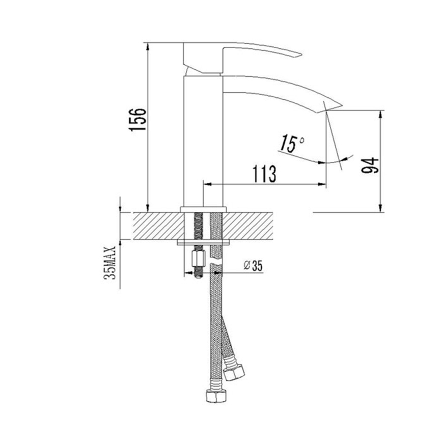 Sapho - Waschtischarmatur GINKO 15,6 cm Hochglanzchrom