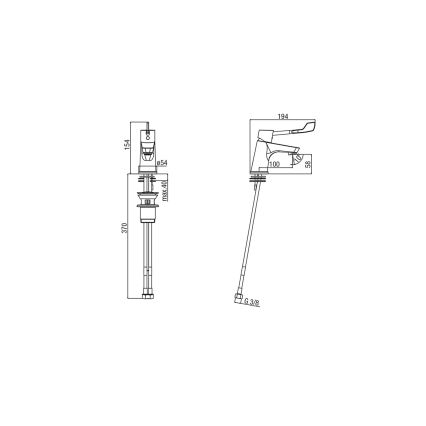 Sapho - Waschtischarmatur LEA, Ausladung 15,4 cm, Hochglanzchrom