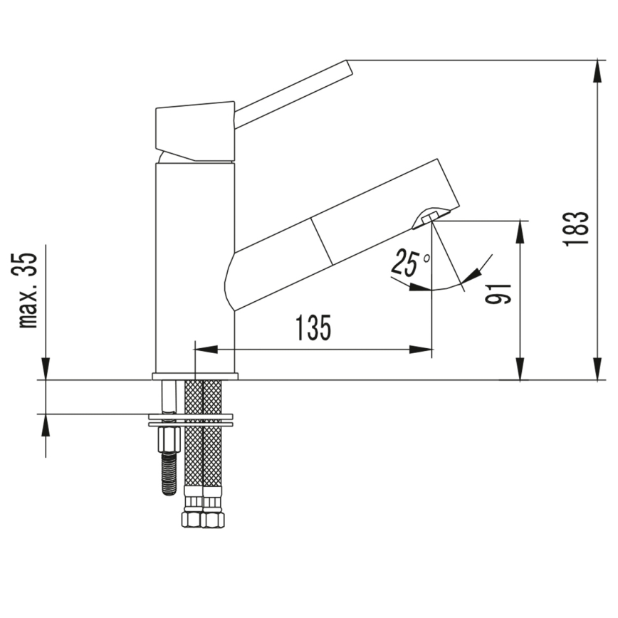 Sapho - Waschtischarmatur SOLITER 18,3 cm, hochglänzend verchromt