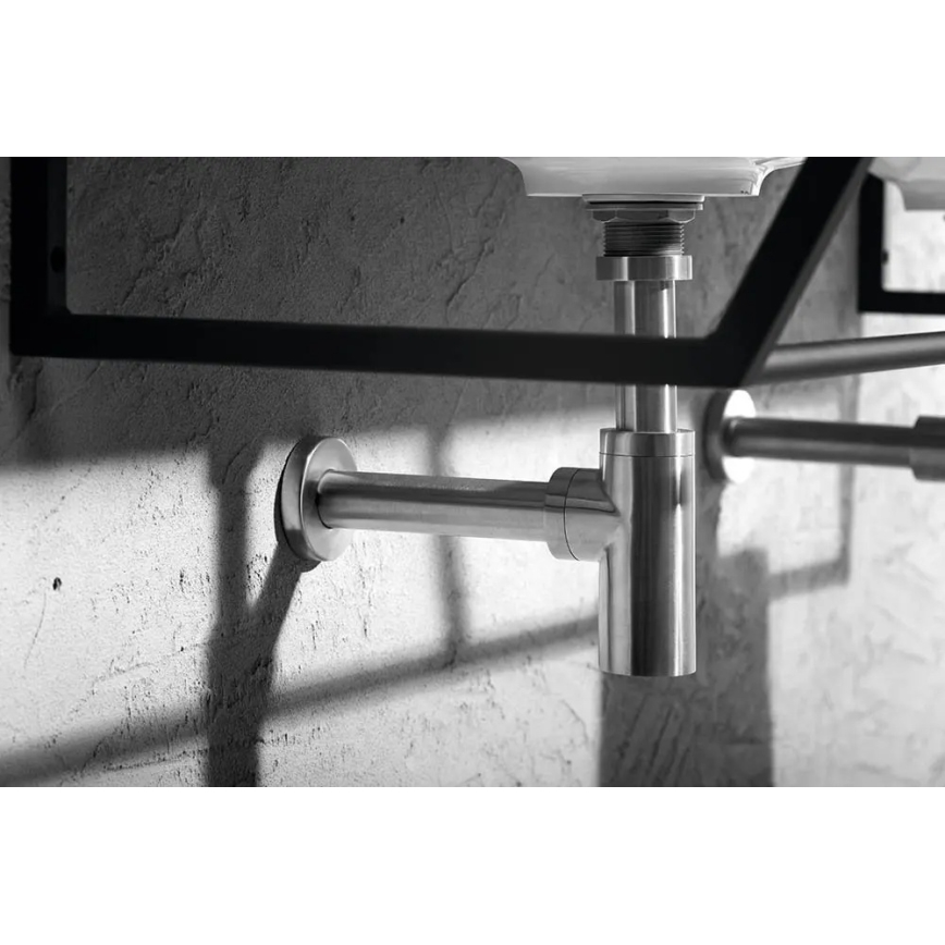 Sapho - Waschtischsiphon MINIMAL mattierter Edelstahl