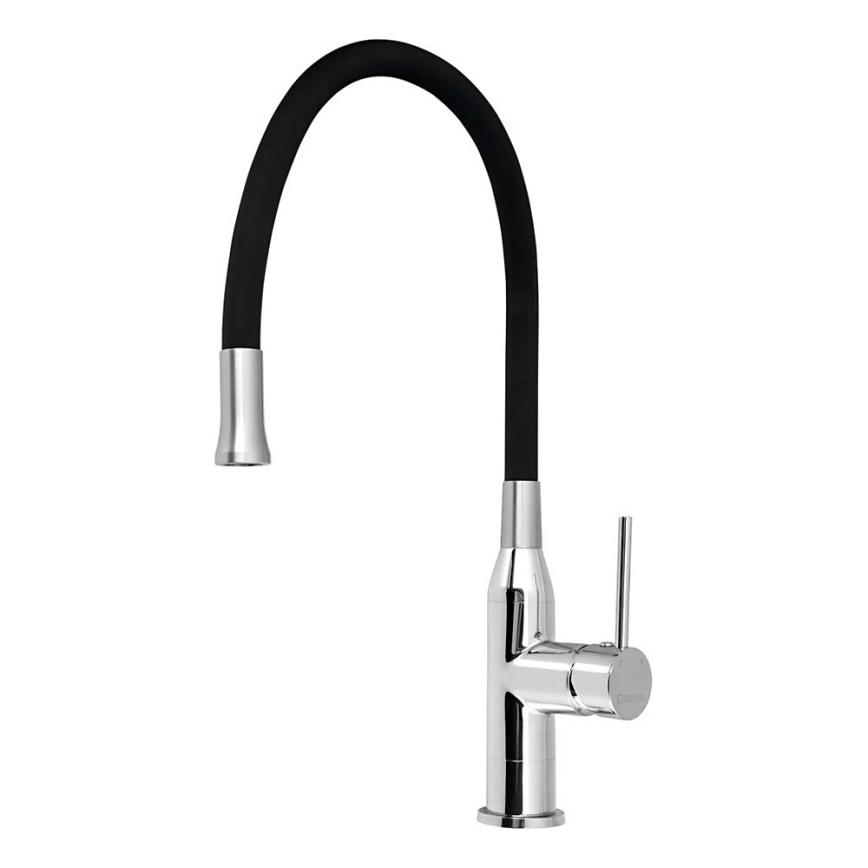 Sapho - Wasserhahn/Armatur mit flexiblem Arm SILI schwarz/Messing