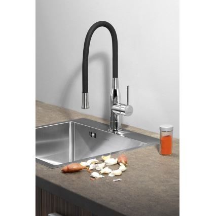 Sapho - Wasserhahn/Armatur mit flexiblem Arm SILI schwarz/Messing