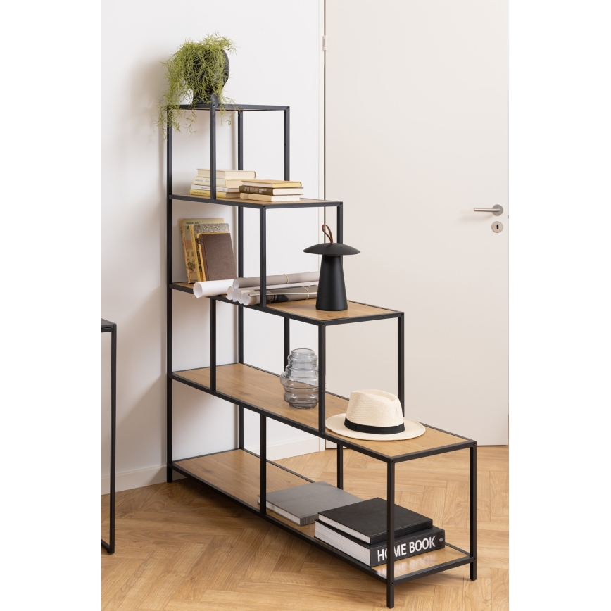 SARON Bücherregal Eiche/Schwarz