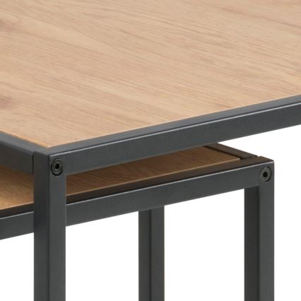 SARON Couchtisch-Set, 2-teilig, Eiche/Schwarz