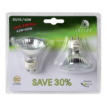 SATZ von 2x Halogen-Glühbirne GU10/42W/230V - Lucide 50222/42/60