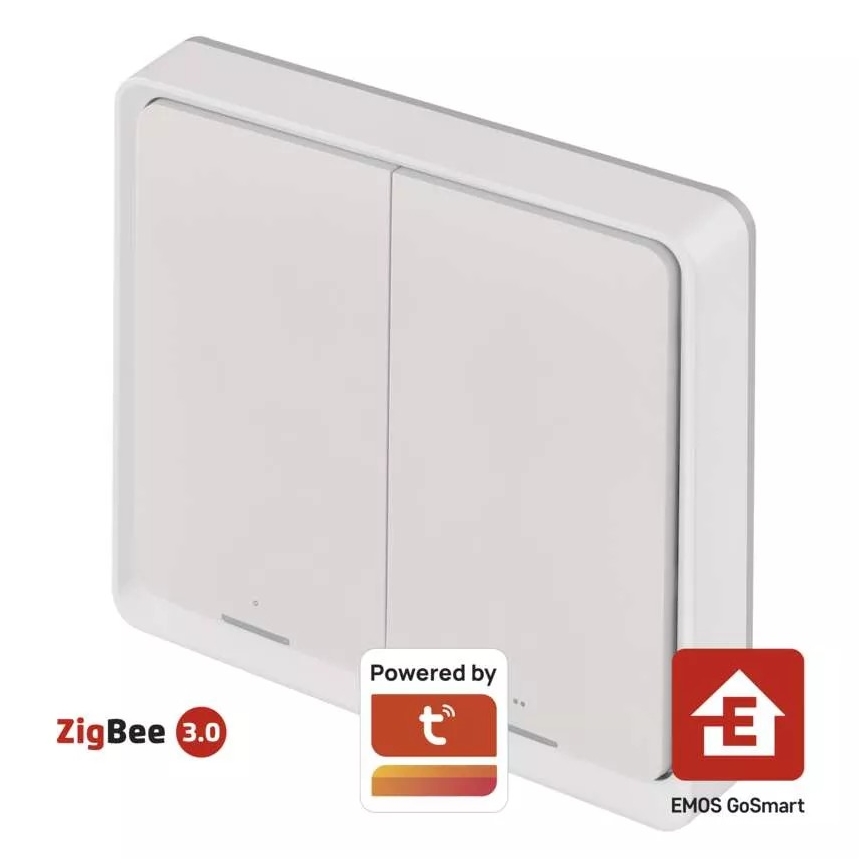 Schalter 2-Tasten GoSmart Tuya weiß