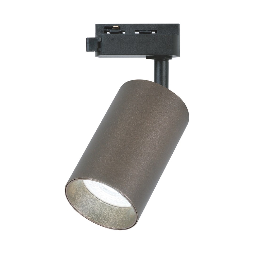 Schienenstrahler für 1-phasiges PIPE-Schienensystem, 1xGU10/10W/230V, Braun