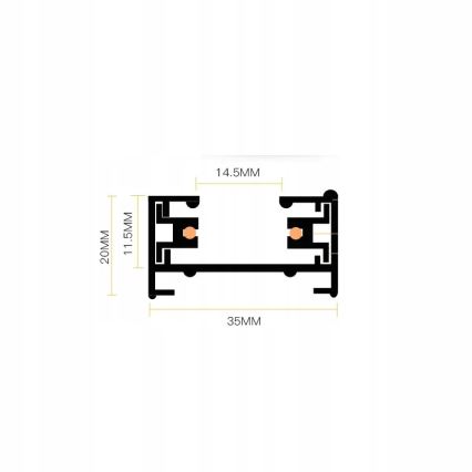 Schienenstrahler für 1-phasiges Stromschienensystem 1xGU10/10W/230V schwarz