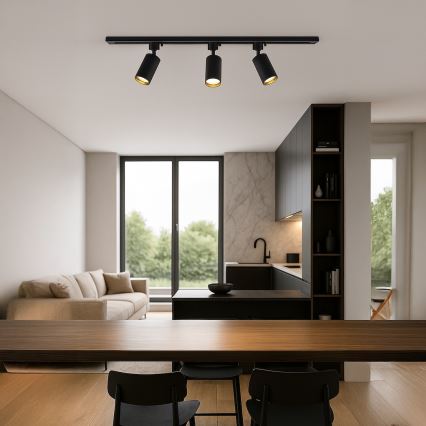Schienenstrahler im Schienensystem TIGER 3xGU10/10W/230V schwarz