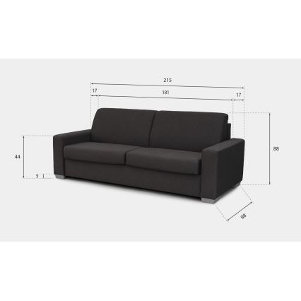 Ausziehbares Dreisitzsofa LEKA in Braun für den täglichen Gebrauch