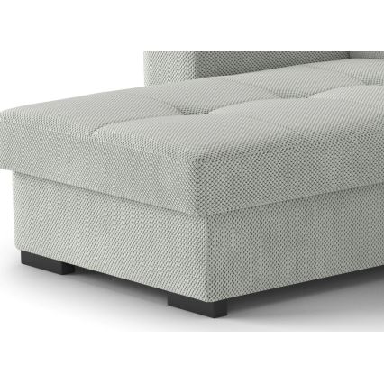 Schlafsofa mit Stauraum und Hocker PALERMO, hellgrau, links