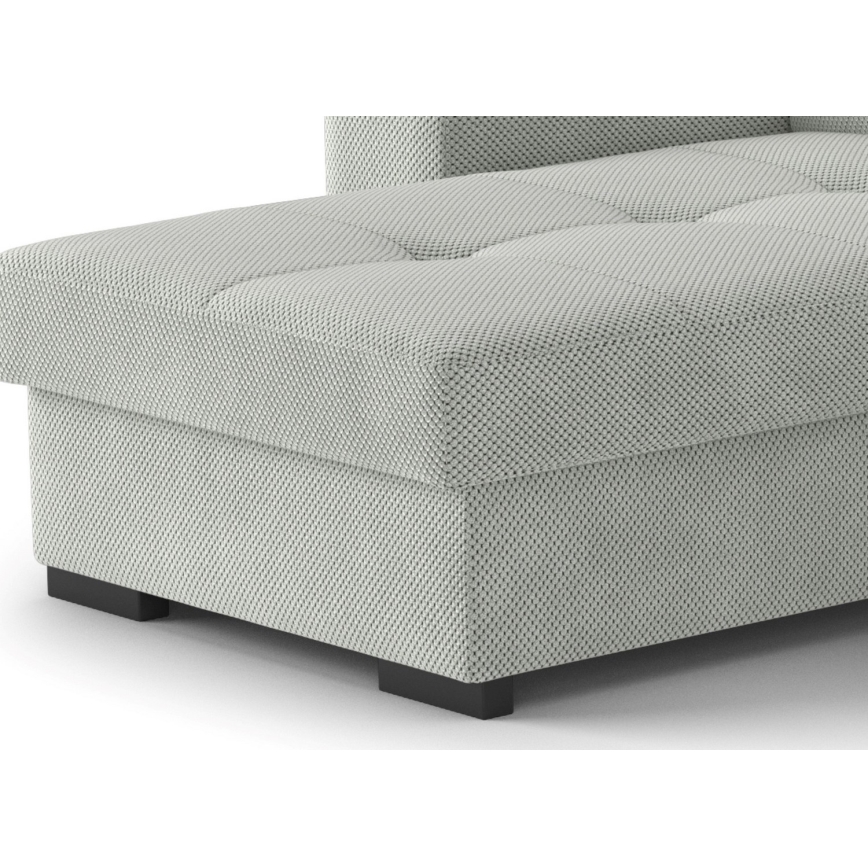 Schlafsofa mit Stauraum und Hocker PALERMO, hellgrau, links