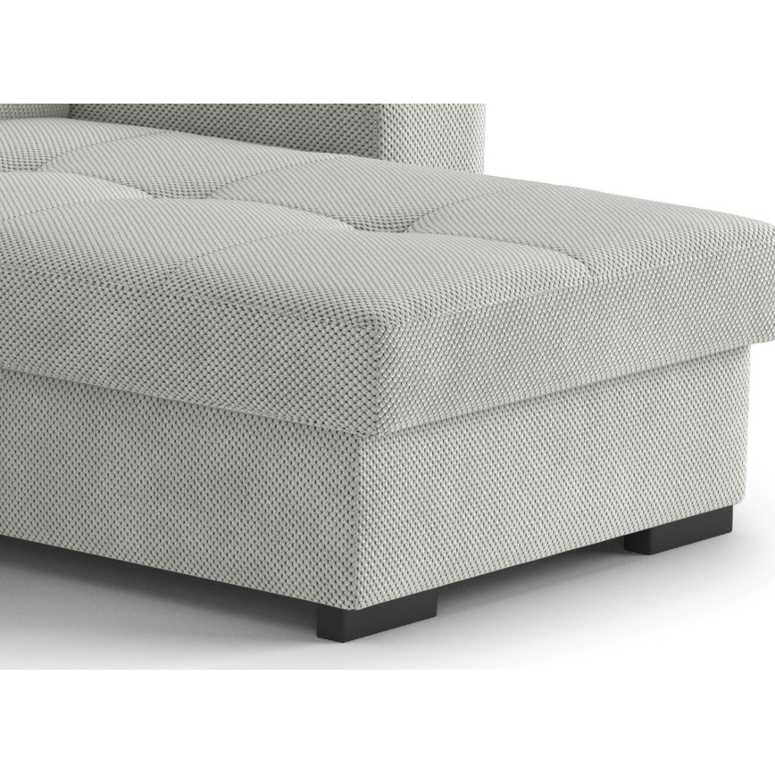 Schlafsofa mit Stauraum und Hocker PALERMO hellgrau rechts
