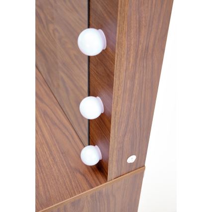 Schminktisch AMORIO 120x55 cm Kaschmir/Nussbaum-Dekor