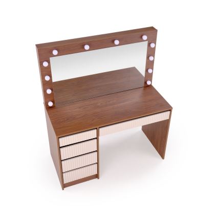 Schminktisch AMORIO 120x55 cm Kaschmir/Nussbaum-Dekor
