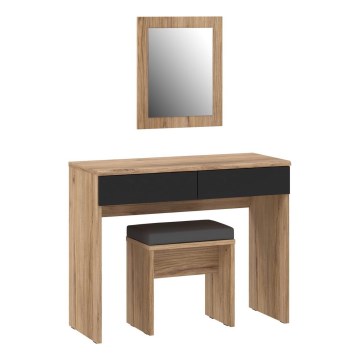 Schminktisch ERO + Hocker braun/schwarz