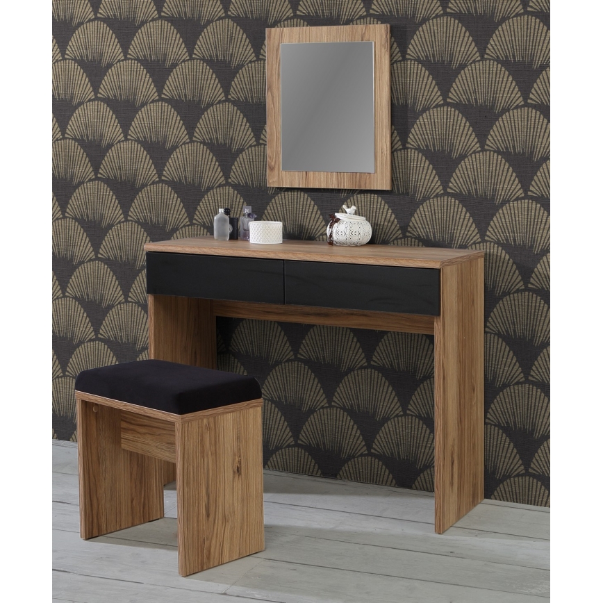 Schminktisch ERO + Hocker braun/schwarz