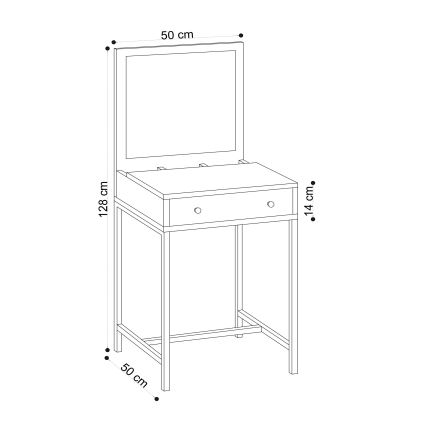 Schminktisch MARY 128x50 cm braun/schwarz