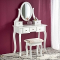 Schminktisch SARA 80x130 cm + stool 45x37 cm weiß