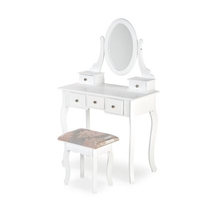 Schminktisch SARA 80x130 cm + stool 45x37 cm weiß