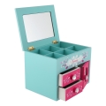 Schmuckkästchen mit Spiegel PRINCESS rosa/blau