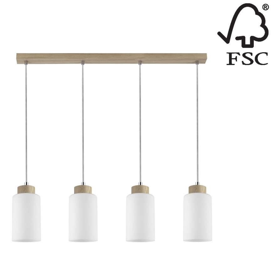 Schnur-Hängeleuchte BOSCO 4xE27/60W/230V – FSC-zertifiziert