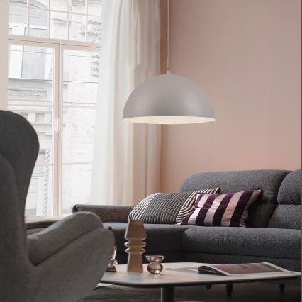 Schöner Wohnen 11728-39 - Pendelleuchte ALI mit Kabel, 1x E27/25W/230V, Ø 38 cm, grau