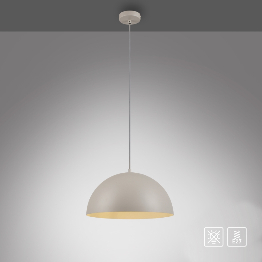 Schöner Wohnen 11728-39 - Pendelleuchte ALI mit Kabel, 1x E27/25W/230V, Ø 38 cm, grau