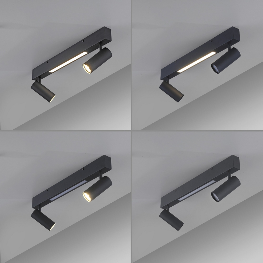 Schöner Wohnen 11793-18 - LED-Spot DANTE 2x GU10/10W/230V + LED/7,2W, schwarz