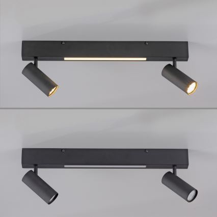 Schöner Wohnen 11793-18 - LED-Spot DANTE 2x GU10/10W/230V + LED/7,2W, schwarz