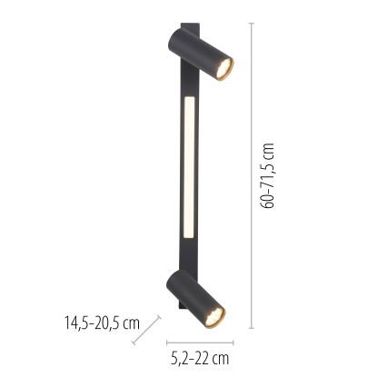 Schöner Wohnen 11793-18 - LED-Spot DANTE 2x GU10/10W/230V + LED/7,2W, schwarz