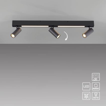 Schöner Wohnen 11794-18 - LED-Spot DANTE 3xGU10/10W/230V + LED/14,4W schwarz