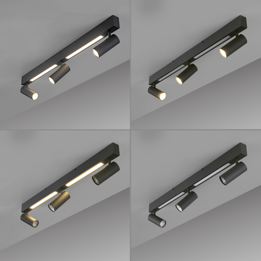 Schöner Wohnen 11794-18 - LED-Spot DANTE 3xGU10/10W/230V + LED/14,4W schwarz