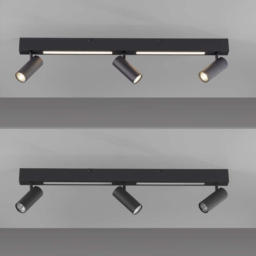 Schöner Wohnen 11794-18 - LED-Spot DANTE 3xGU10/10W/230V + LED/14,4W schwarz