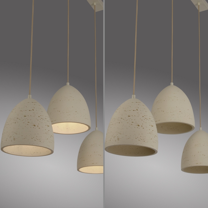 Schöner Wohnen 12541-42 - Pendelleuchte TRAVENTA, 3xE27/40W/230V, Beton