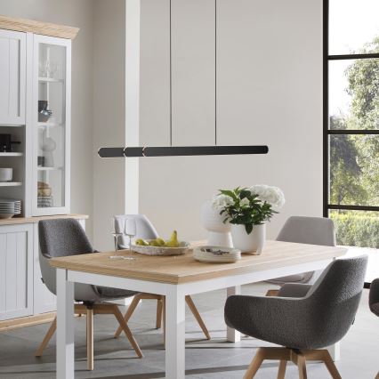 Schöner Wohnen 12577-18 - dimmbare Hängeleuchte mit Seilaufhängung ADRIANA ROUND 2xLED/24W/230V 2700/3000/3500/4000/5000K schwarz