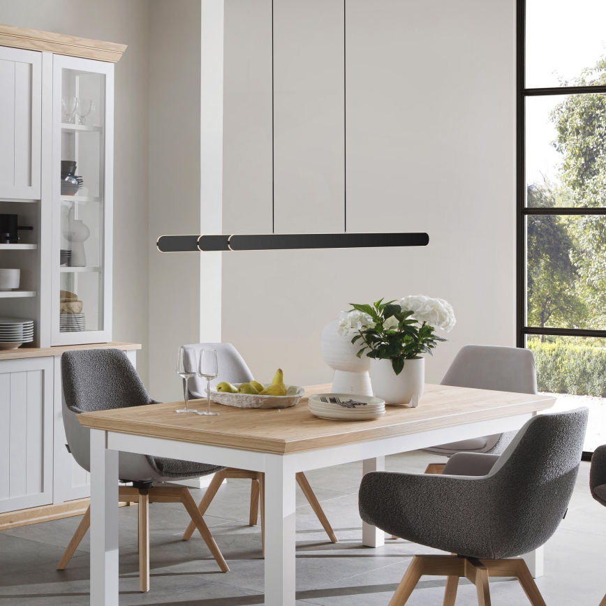 Schöner Wohnen 12577-18 - dimmbare Hängeleuchte mit Seilaufhängung ADRIANA ROUND 2xLED/24W/230V 2700/3000/3500/4000/5000K schwarz