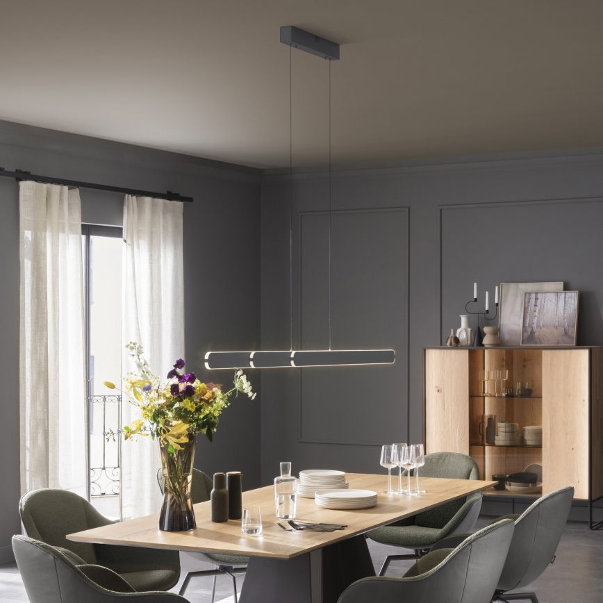 Schöner Wohnen 12577-18 - dimmbare Hängeleuchte mit Seilaufhängung ADRIANA ROUND 2xLED/24W/230V 2700/3000/3500/4000/5000K schwarz